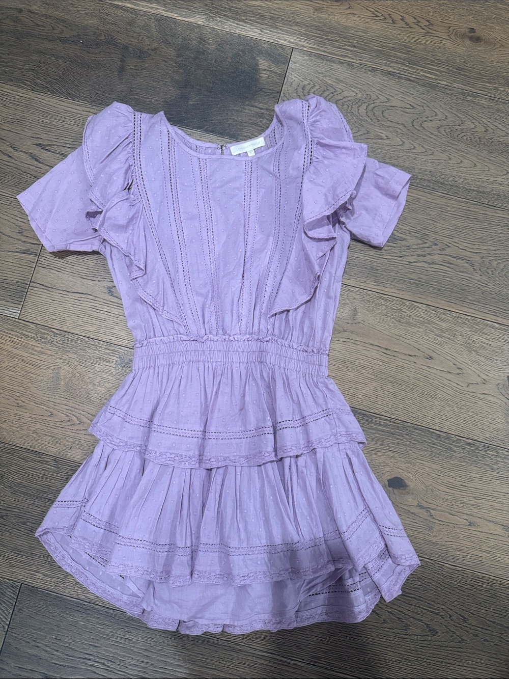LoveShackFancy Women’s Lavender Ruffle Tiered Dress Size P